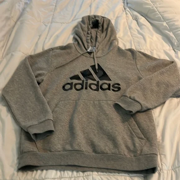 NWOT Adidas grey hooded sweatshirt - Picture 1 of 4
